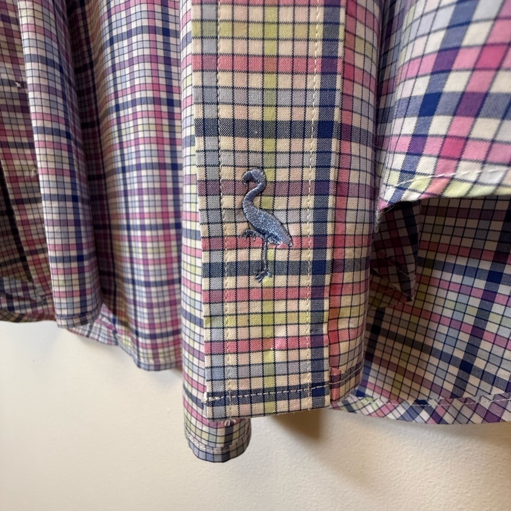 Tailorbyrd Blue and Pink Casual Button Down Shirt - Picture 5 of 9